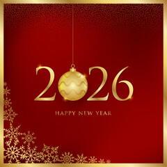 gold, shiny happy new year background and greeting card vector illustration