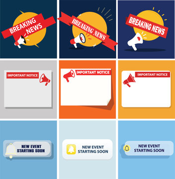 Announcement Graphics Pack &ndash; Breaking News, Important Notices & Event Alerts