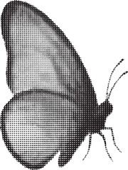 Halftone Butterfly Illustration – Vintage Engraved Insect Art © Tahreem Khan