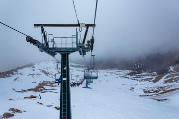ski lift in the mountains Cerro Catedral San Carlos de Bariloche Patagonia Argentina