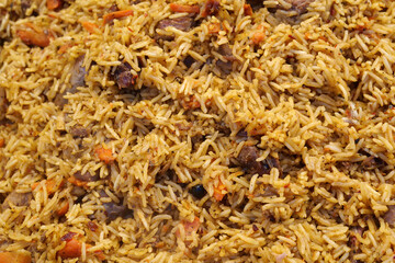 Rice pilau with meat and spices