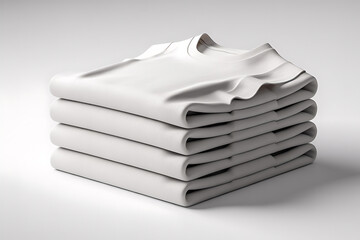 Neatly folded white clothing stack, simple and clean, suggesting freshness and order.