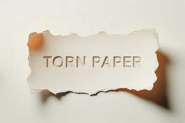 Torn paper with the word "TORN PAPER" imprinted, creating a textured, fragmented visual effect.