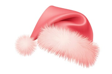 Festive red hat with fluffy white trim, evoking holiday cheer and winter traditions.