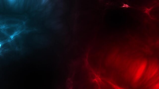 abstract dark blue red smoke background with swirling ethereal clouds. Ideal for setting a moody or mysterious tone in video productions, music videos, screen backgrounds, and atmospheric visuals.