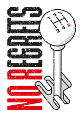 No Regrets Gear Shift Poster &ndash; Motivational Wall Art, Red and Black Grunge Typography