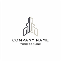 Modern architectural logo design for real estate and construction companies.