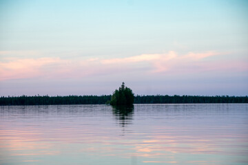 Obraz premium Silhouette of islands at sunset Ontario Canada 