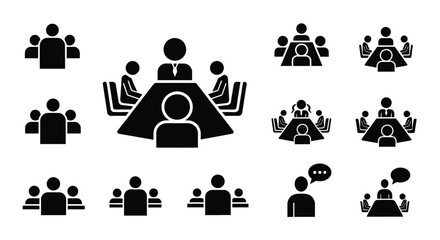 Diverse group of people attending meetings and collaborating together