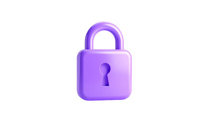 A glossy, light purple padlock icon in a 3D rendering against a dark black background, emphasizing security