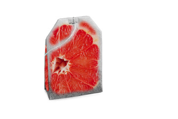 a pack of grapefruit tea on a white background