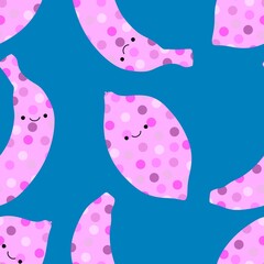Summer fruit seamless banana pattern for fashion textiles and wrapping paper and kids and party wrapping paper