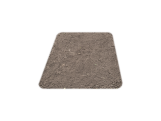 Rectangular garden soil bed with soft loose ground is isolated.