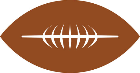 Football clip art design on plain white transparent isolated background for card, shirt, hoodie, sweatshirt, apparel, card, tag, mug, icon, poster or badge, tailgates and touchdowns