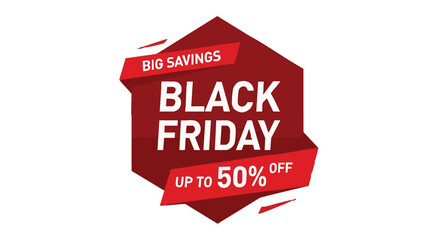 Black friday sale badge with up to 50 off