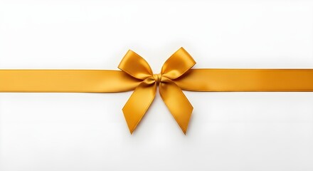 Fototapeta premium High Angle Shot of a Luxurious Gold Ribbon on a Clean White Background for Decoration and Celebration