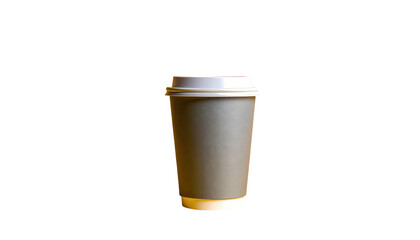 A paper cup with lid, set against a black background, showing a casual, simple arrangement for take away drink