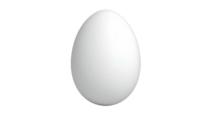 An isolated, plain white egg rendered with gradient shading, centered on a solid black background