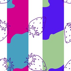 Summer fruits seamless strawberries pattern for wrapping paper and fabrics and kids clothes print and fashion textiles