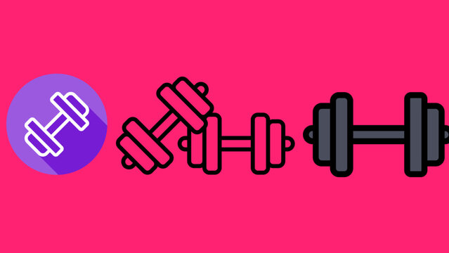 Fitness equipment illustration for strength training and exercise routines with dumbbell weights for workout