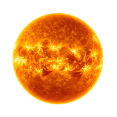 Vibrant abstract illustration of a glowing orange energy sphere with swirling patterns, resembling a fiery sun or plasma ball.