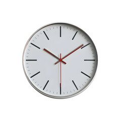 Minimalist wall clock isolated on white background