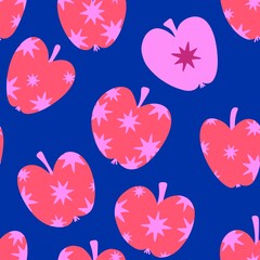 Summer fruit seamless apples pattern for wrapping paper and fabrics and party accessories and kids print