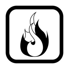 Fire vector icon, silhouette , clip art, and symbol. Shilhouette of   concept and simple design