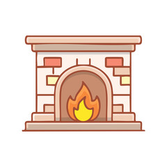 A warm and inviting fireplace with a bright fire, perfect for a cozy atmosphere