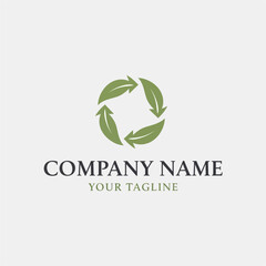 Green Leaf Circle Logo Design for Sustainable Business.