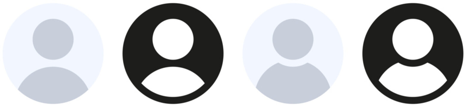 Avatar default user icon set. Social media user profile icon | User profile avatar icons in light and dark styles or modes. Minimal avatar symbols ideal for apps, websites, social media, contact lists