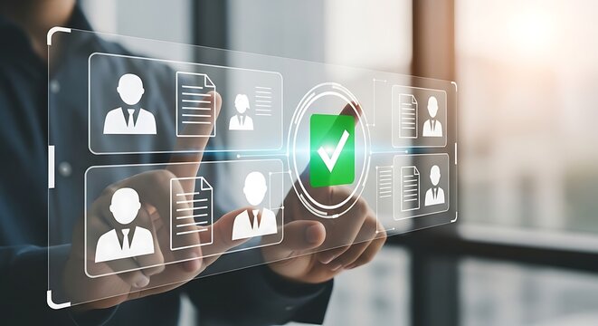 Illustration of human resources management concept for recruitment process and online job apply