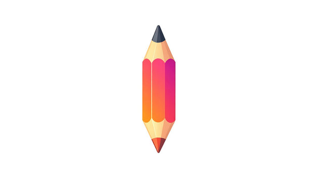 An illustration of a dual-ended pencil with gradient colors from yellow, orange, to red, isolated on a black background