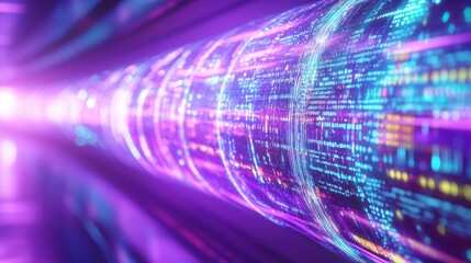 Data Stream, Tech Tunnel, Fiber Optic, Future, Innovation