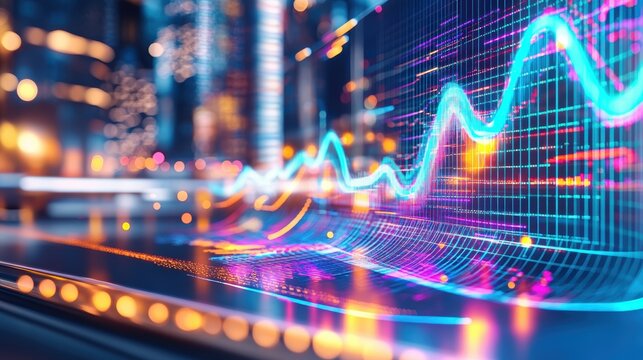 Financial Data Graph, Market Analysis, Stock Trends
