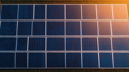 Solar Panel Aerial View - Clean Energy, Renewable Power