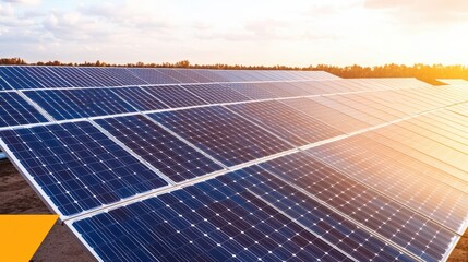 Solar Panel Farm Energy | Renewable Power Generation Sunset