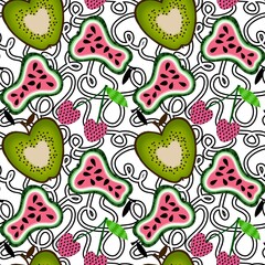 Summer fruit seamless apples and peers pattern for wrapping paper and fabrics and party accessories and kids print