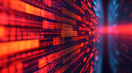 Abstract Data Stream: Digital Technology Background Red Blue