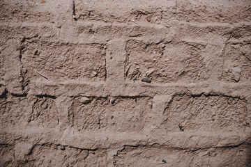 Detailed and sharp texture of mud bricks.