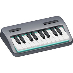 Fototapeta premium Modern Mini Synthesizer Keyboard with Glowing Lights.