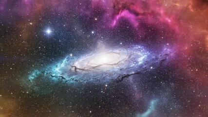 Cosmic galaxy illustration with stars and nebula space background with colorful elements