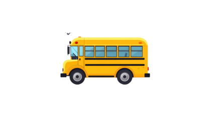 Yellow school bus with black background. Kids transport vehicle depicted in a cartoonish style