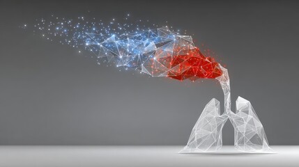 Lungs Illustration - Digital Representation of Respiratory Health and Disease.