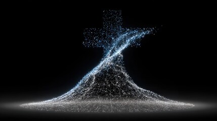 Abstract Digital Art Depicting a Spiritual Cross.
