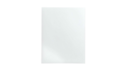 An isolated white rectangular object on black. The shape is slightly tilted, and has a subtle gradient