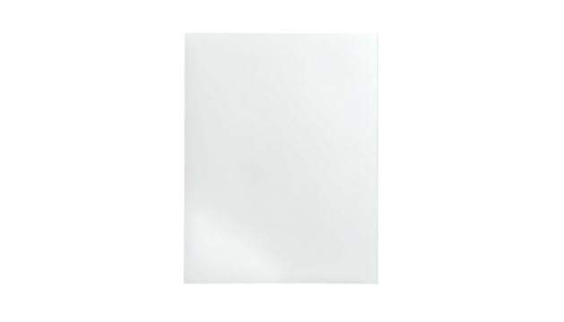 An isolated white rectangular object on black. The shape is slightly tilted, and has a subtle gradient