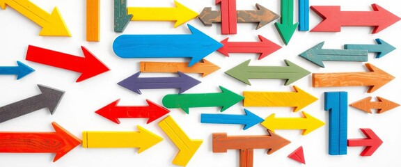 Collection of diverse arrows pointing in various directions, isolated on white,  direction,  clipart