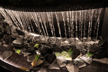 small artificial waterfall