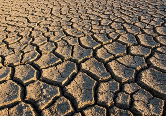 Severe cracking patterns on parched, arid ground indicating extreme environmental change and long term lack of water ,crisis ,cracked ,crack